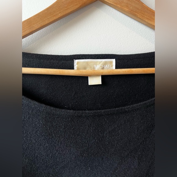 LAST CHANCE Michael Kors Black Fringe Poncho Sweater - Picture 2 of 4